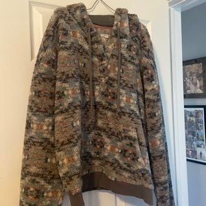 Hooded fuzzy sweatshirt